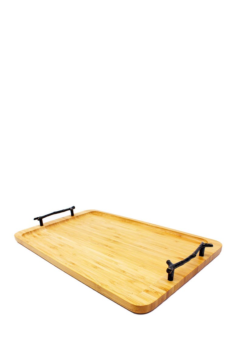 BergHOFF Wrought Iron Handle Bamboo Tray, Main, color, Multi