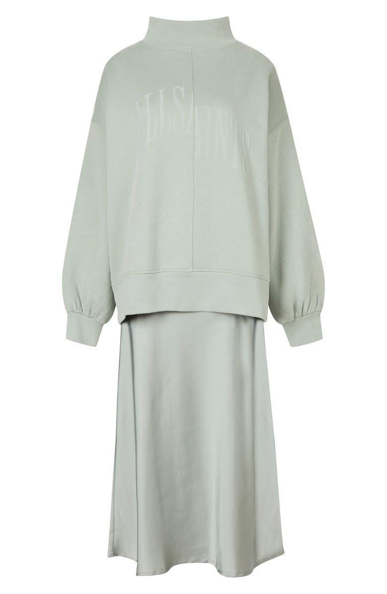 AllSaints Nevarra Mock Neck Sweatshirt & Slipdress, Alternate, color, 
