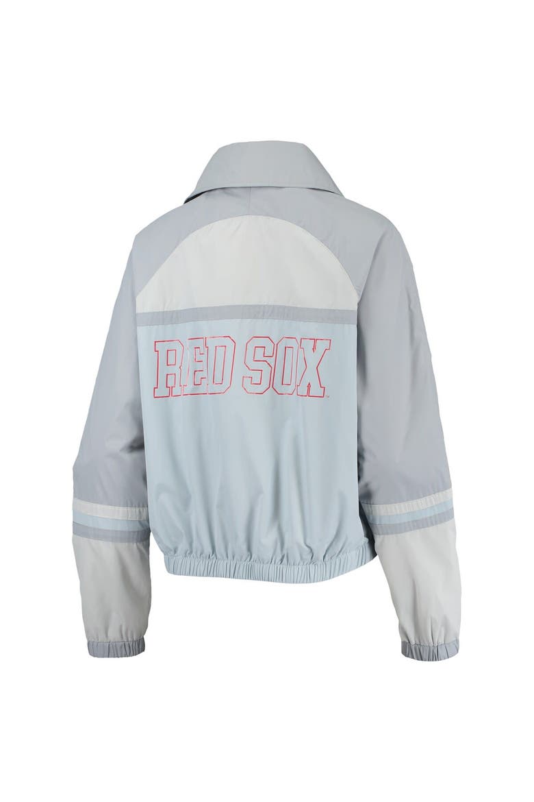Women's The Wild Collective Navy Boston Red Sox Colorblock Track Raglan Full-Zip Jacket, Alternate, color, Light Blue