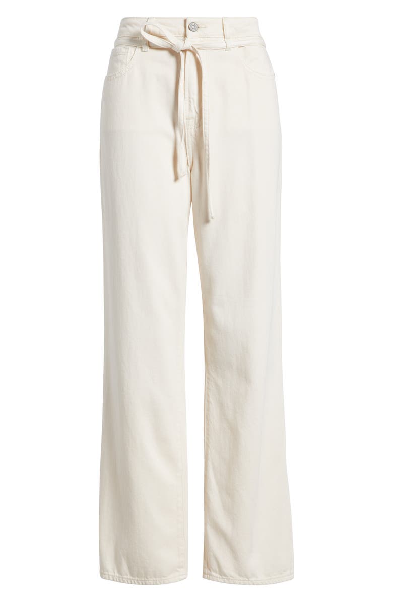 HIDDEN JEANS Tie Waist Wide Leg Jeans, Alternate, color, Cream