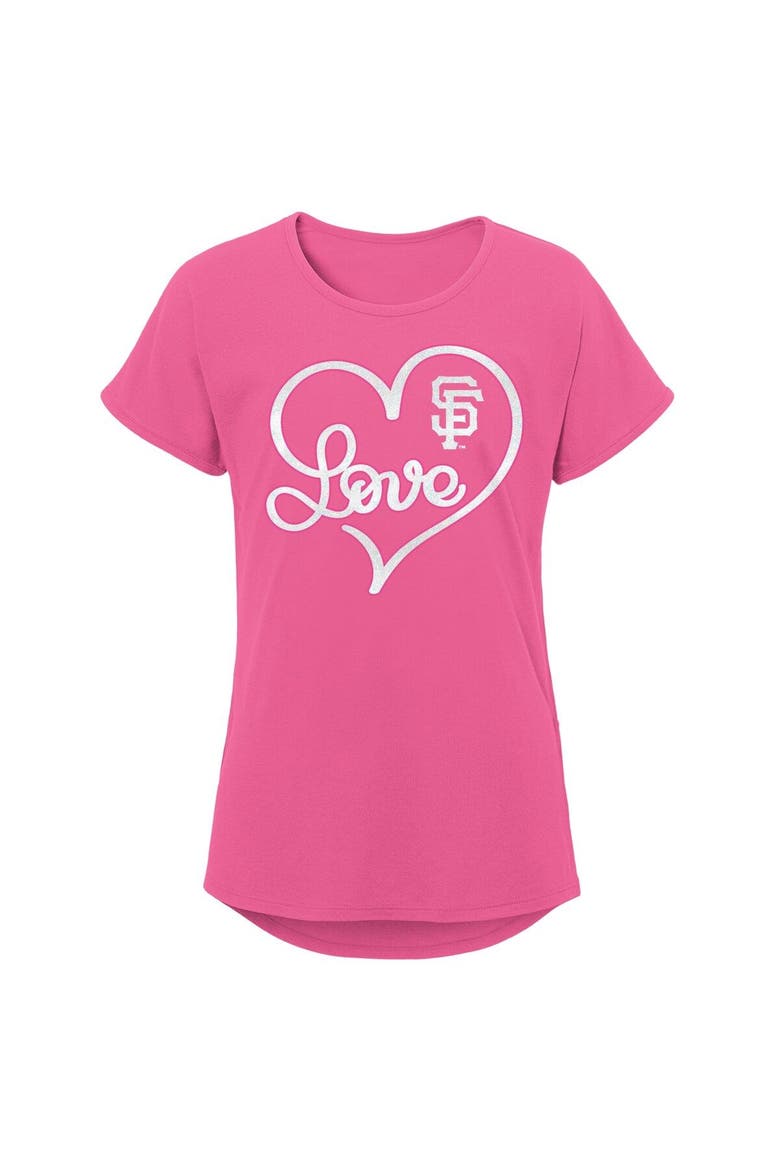 Girls Youth Pink San Francisco Giants Lovely T-Shirt, Main, color, Pink
