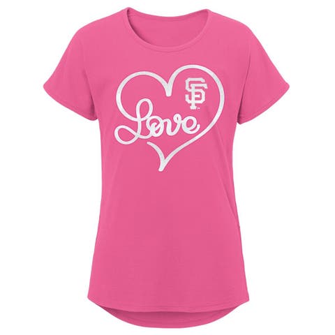 Girls Youth Pink San Francisco Giants Lovely T-Shirt