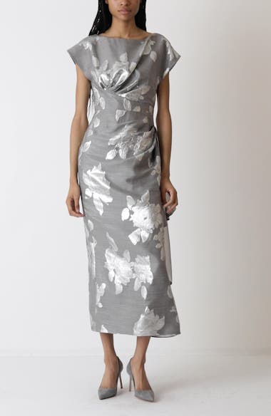 Lela Rose Florence Metallic Jacquard Sheath Dress Nordstrom