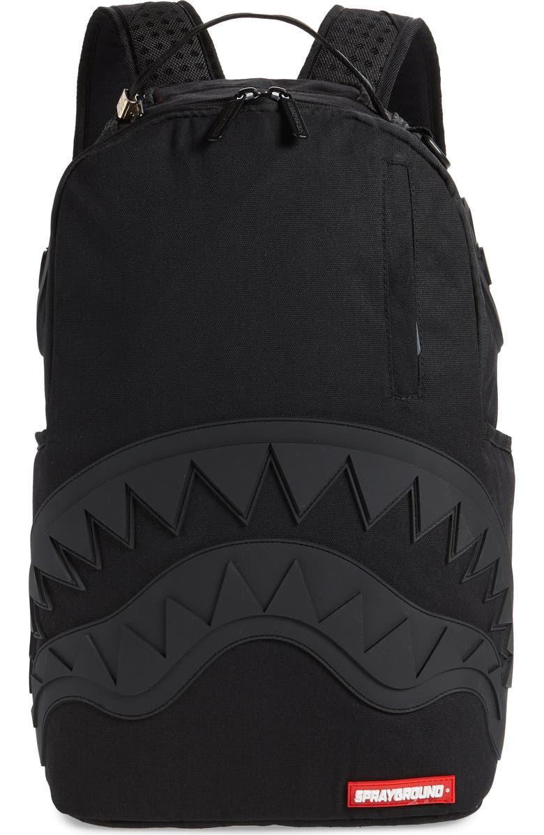 Sprayground Ghost Rubber Shark Black Backpack, Main, color,