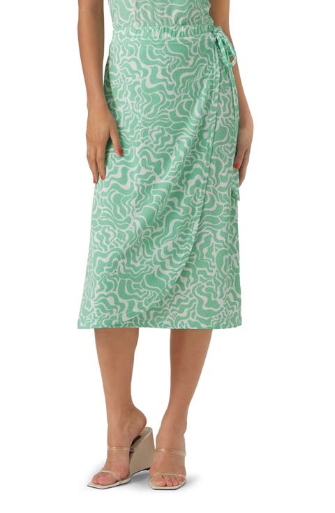 Frida Faux Wrap Midi Skirt
