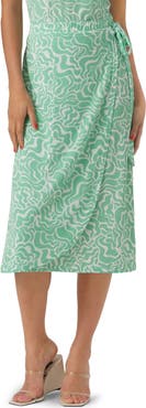 VERO MODA Frida Faux Wrap Midi Skirt