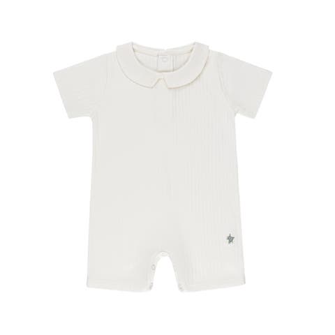 Wide Rib Cotton - Rosebud Collection- Boy Romper