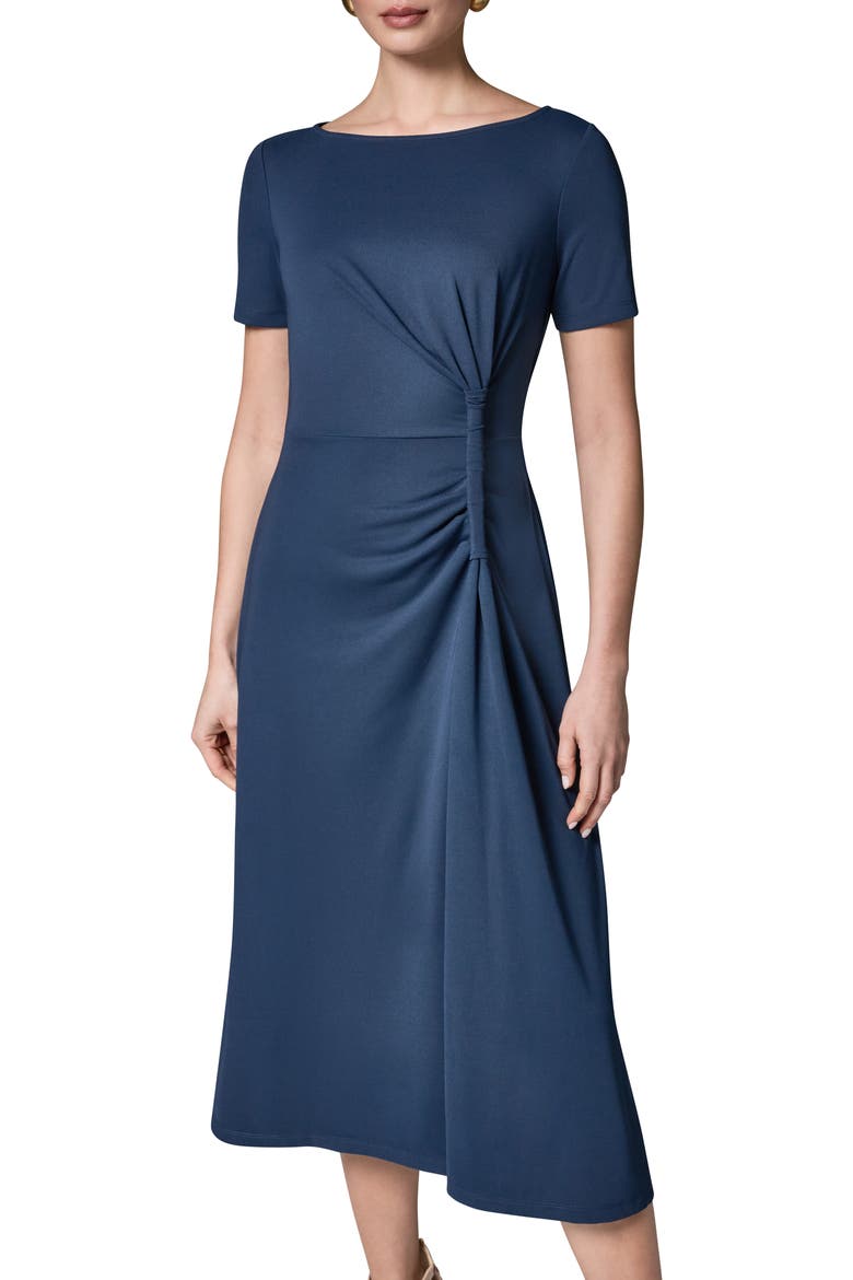 Side Ruched Jersey Midi Dress, Alternate, color, NIGHT SKY