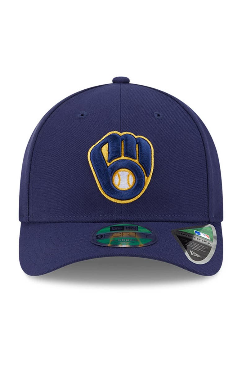 New Era Men's New Era Navy Milwaukee Brewers Player Replica 9FORTY Adjustable Hat, Alternate, color, Navy