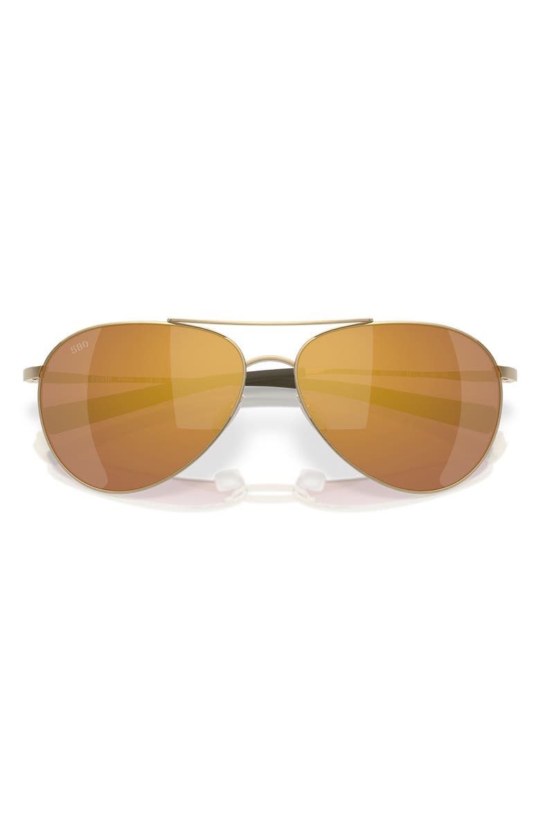 Costa Del Mar 58mm Piper Polarized Pilot Sunglasses, Alternate, color, Brushed Gold/ Gold