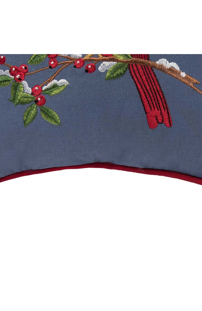 C&F Home Cardinal on Snowy Branch Cotton Blend Christmas Mini Accent Pillow 10" x 10", Alternate, color, Red