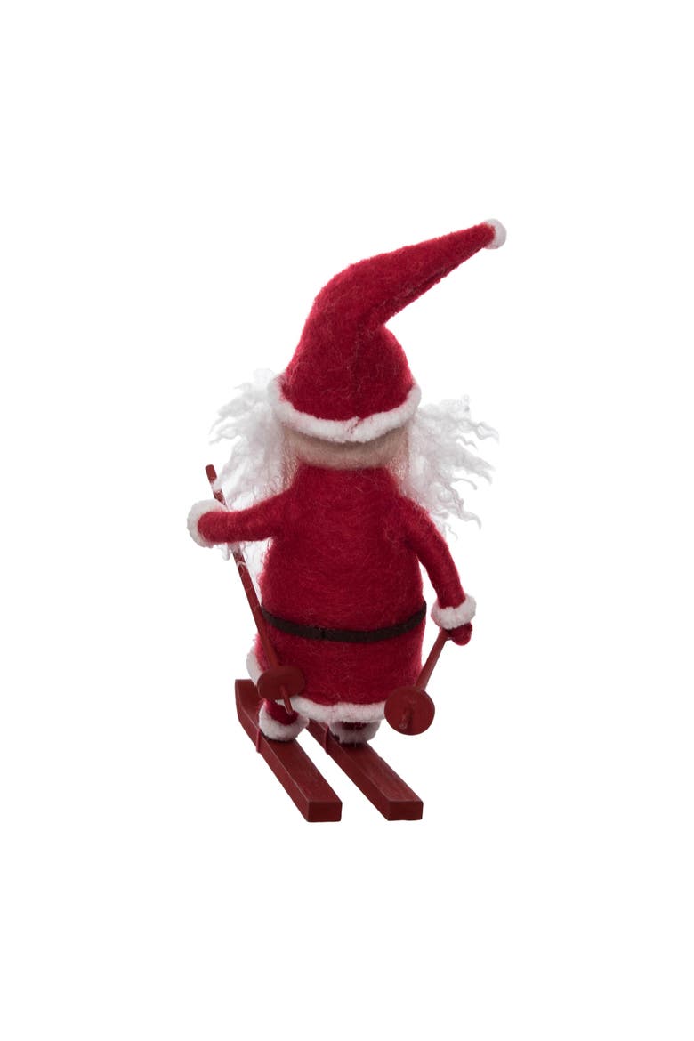 Santa On Skis Figurine, Alternate, color, Red
