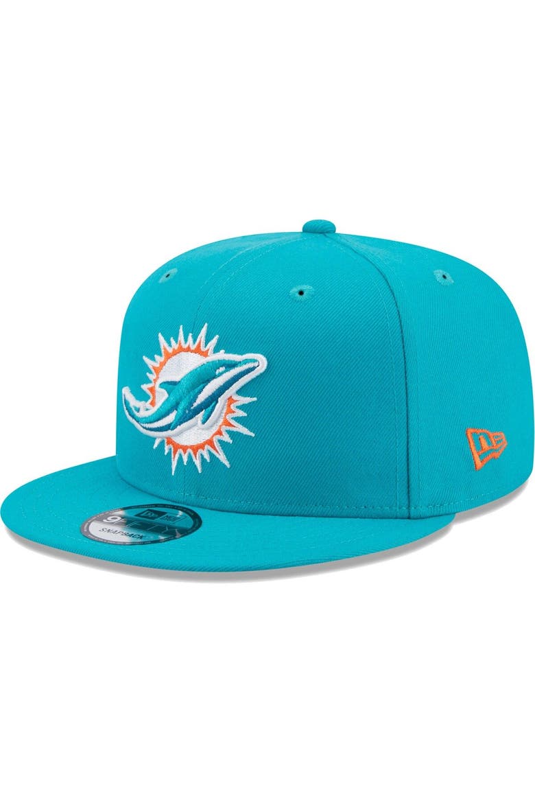 New Era Men's New Era Aqua Miami Dolphins Icon 9FIFTY Snapback Hat (Men ...