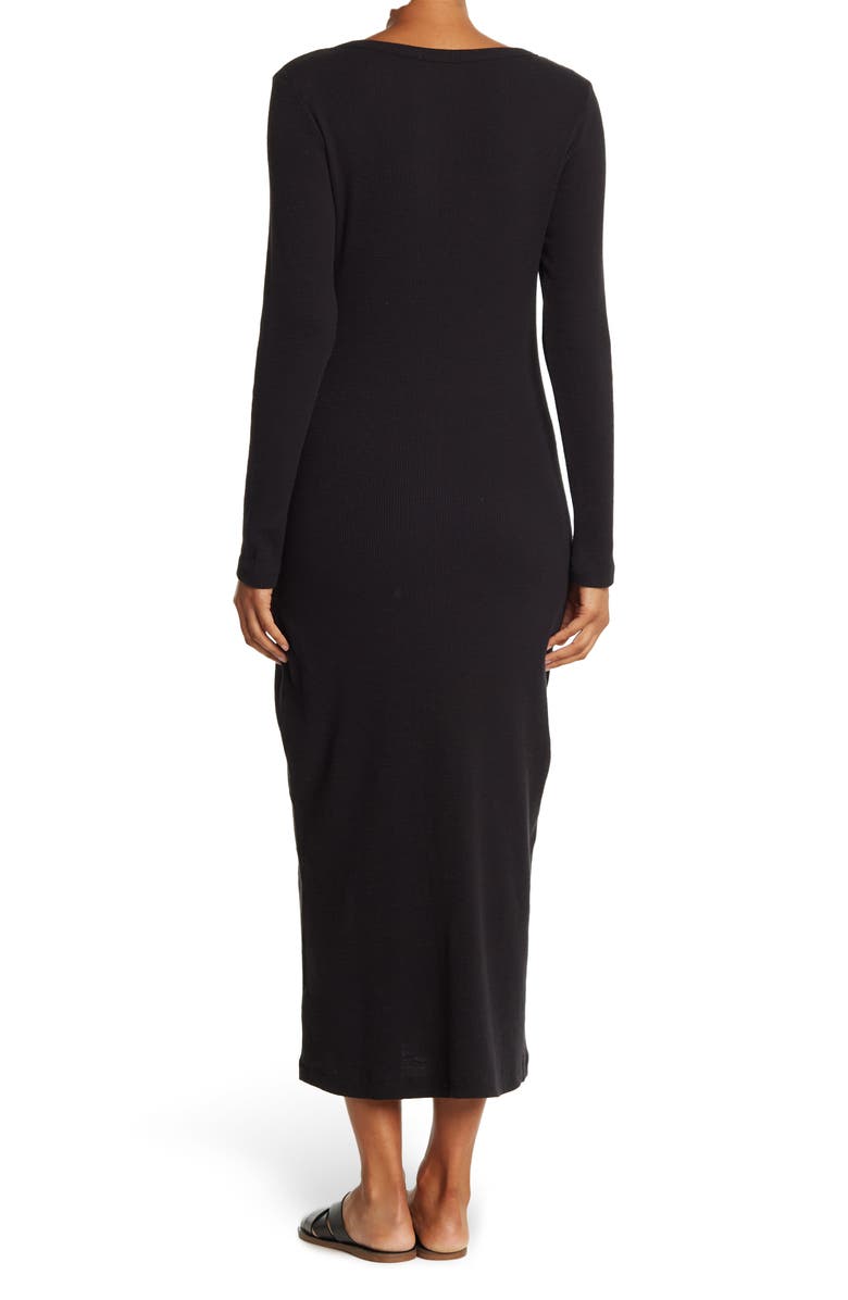 James Perse V-Neck Thermal Knit Dress, Alternate, color, 