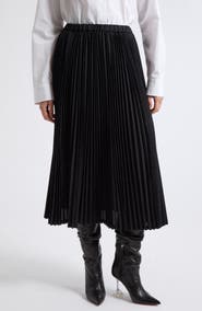 Junya Watanabe Pinstripe Pleated Midi Skirt