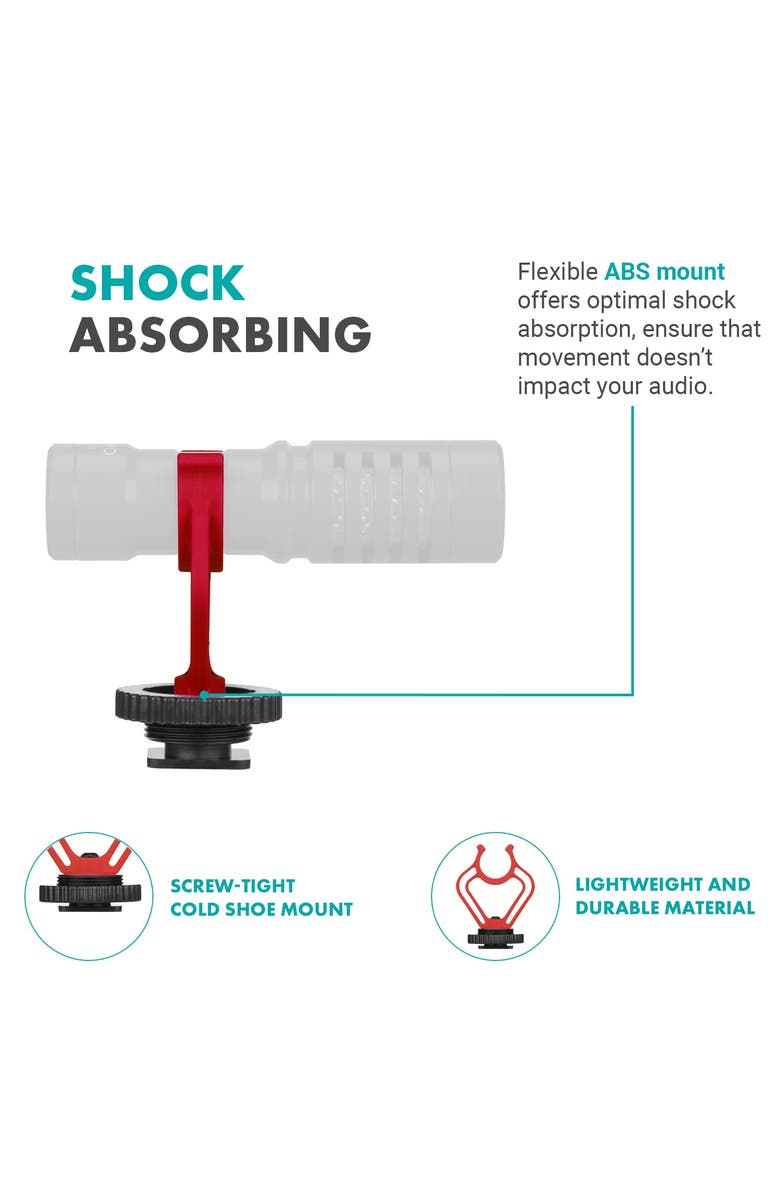 MOVO SMVXR10 Replacement Shockmount for VXR10 Shotgun Camera Microphone, Alternate, color, Black