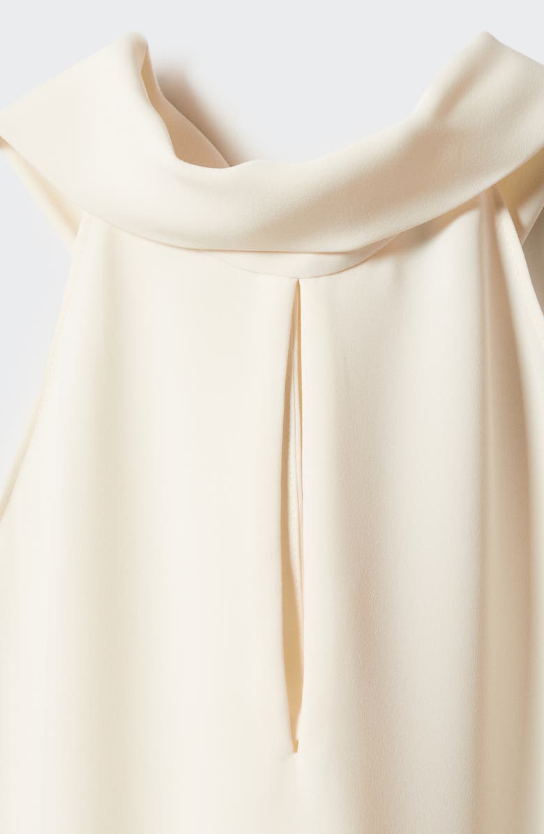 MANGO Keyhole Tie Neck Top, Alternate, color, 