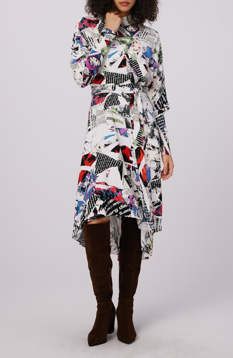 DVF Eloise Abstract Print Faux Wrap Dress, Main, color,