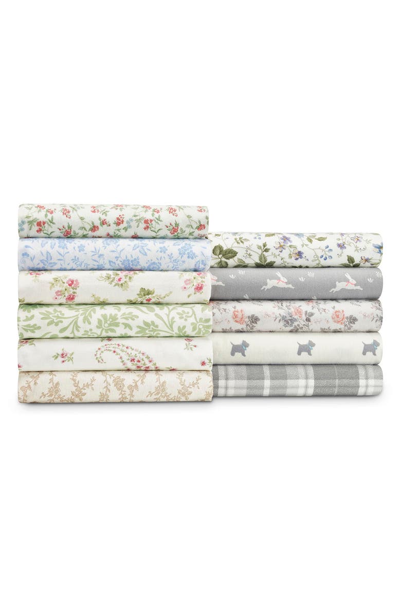 Laura Ashley Aubrey Cotton Flannel King Sheet Set, Alternate, color, Pink
