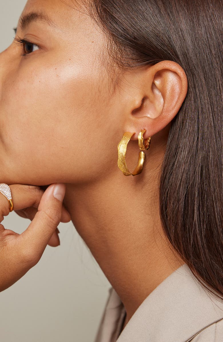 ENAMEL Copenhagen Ane Small Hoops, Alternate, color, Gold