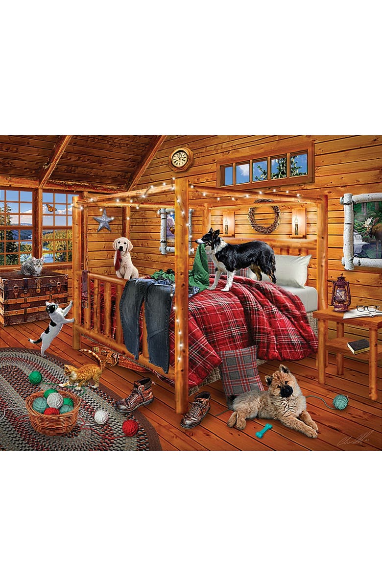 Sunsout Mountain Cabin Mischief 1000 piece Jigsaw Puzzle for Adults, Alternate, color, Multicolor