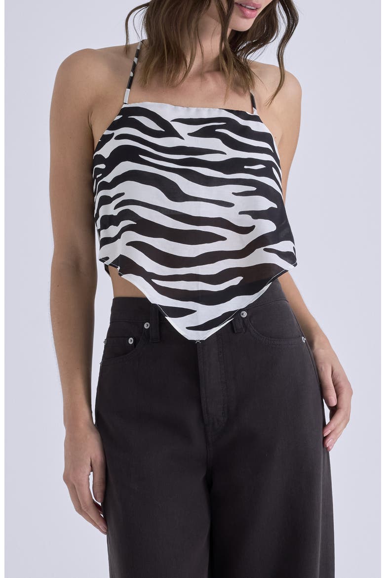 Sinclaire Stripe Halter Top, Main, color, ZEBRA