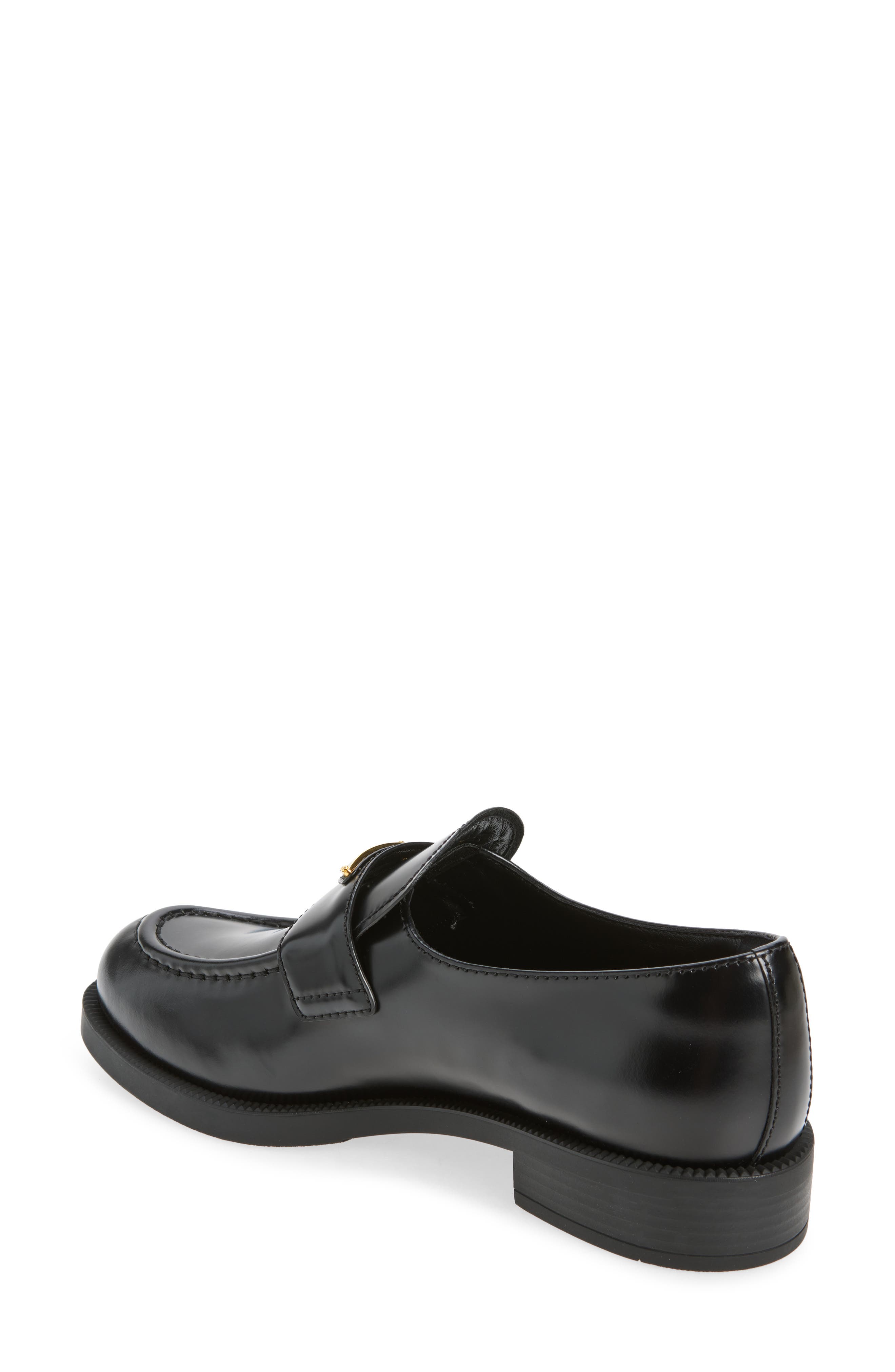 Brushed Leather Loafer, Alternate, color, NERO