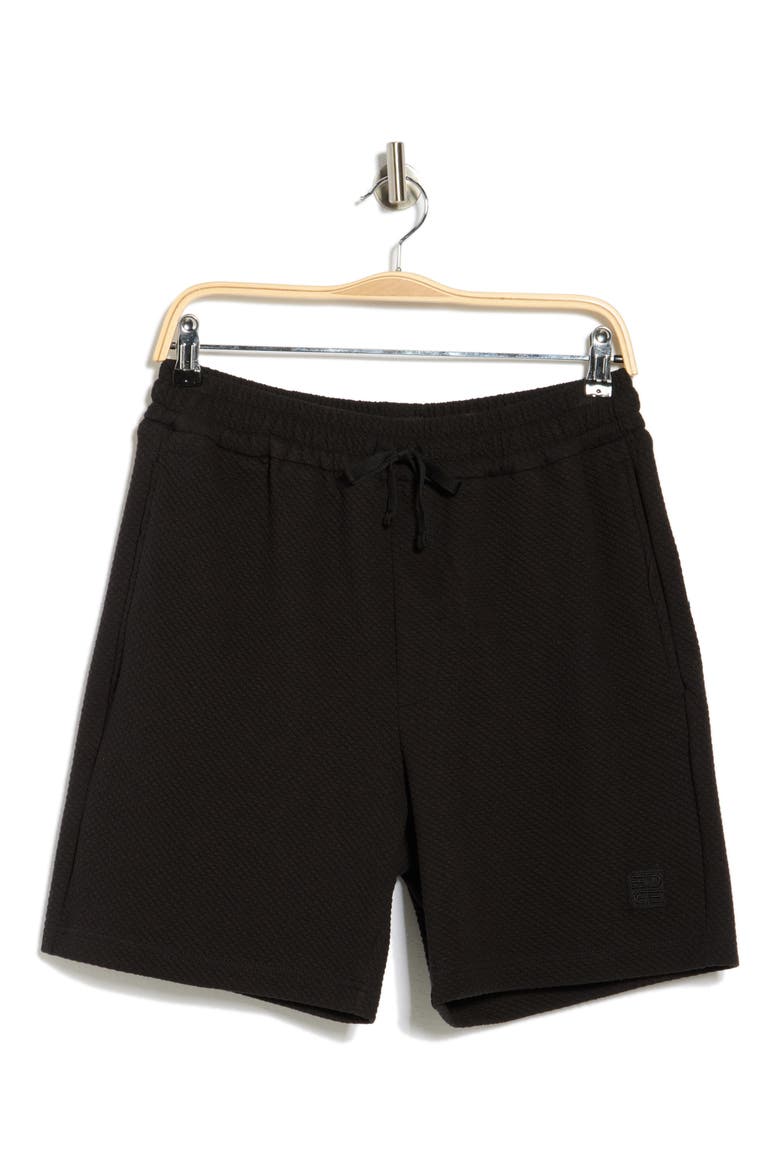 Textured Pull-On Shorts, Alternate, color, BLACK