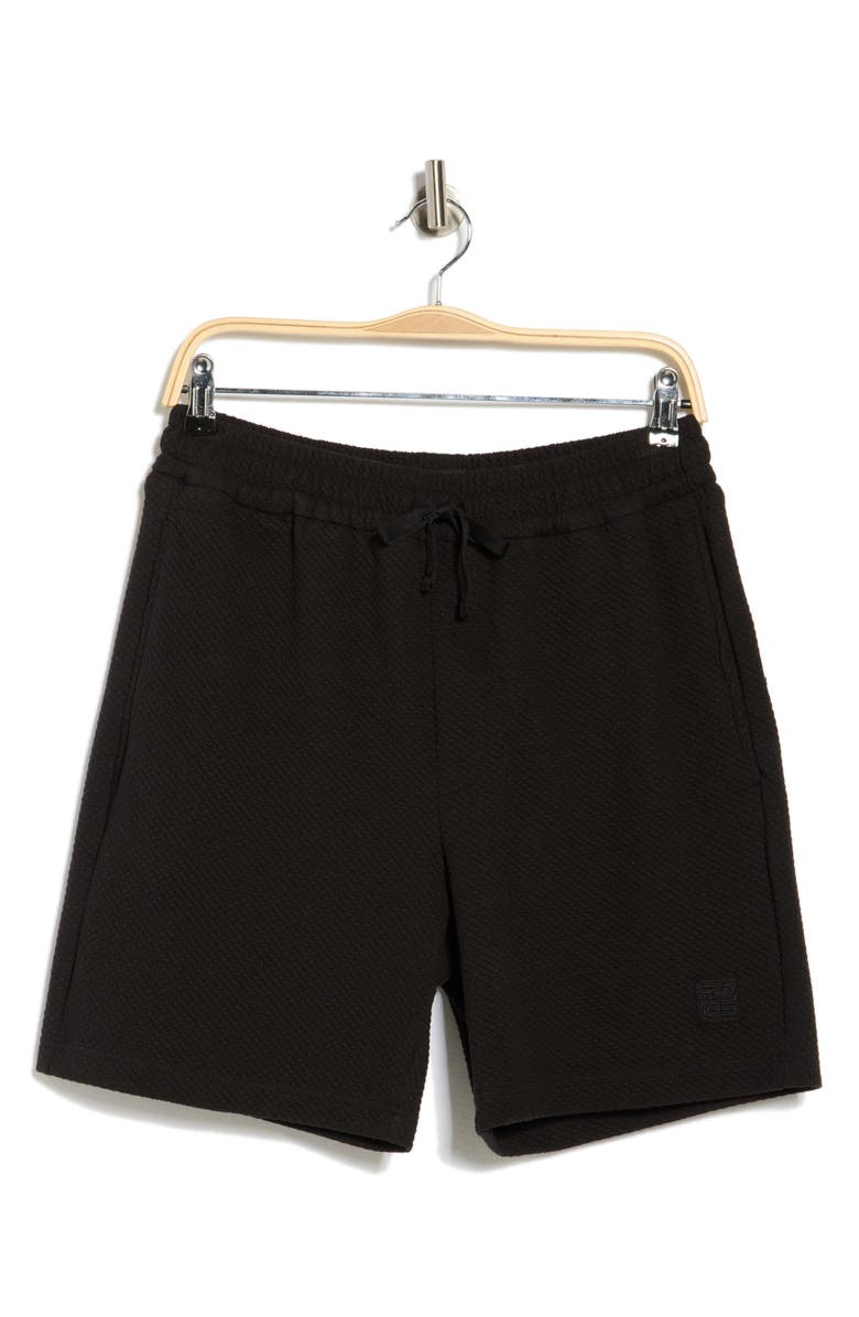 DENIM AND FLOWER Textured Pull-On Shorts, Alternate, color, Black