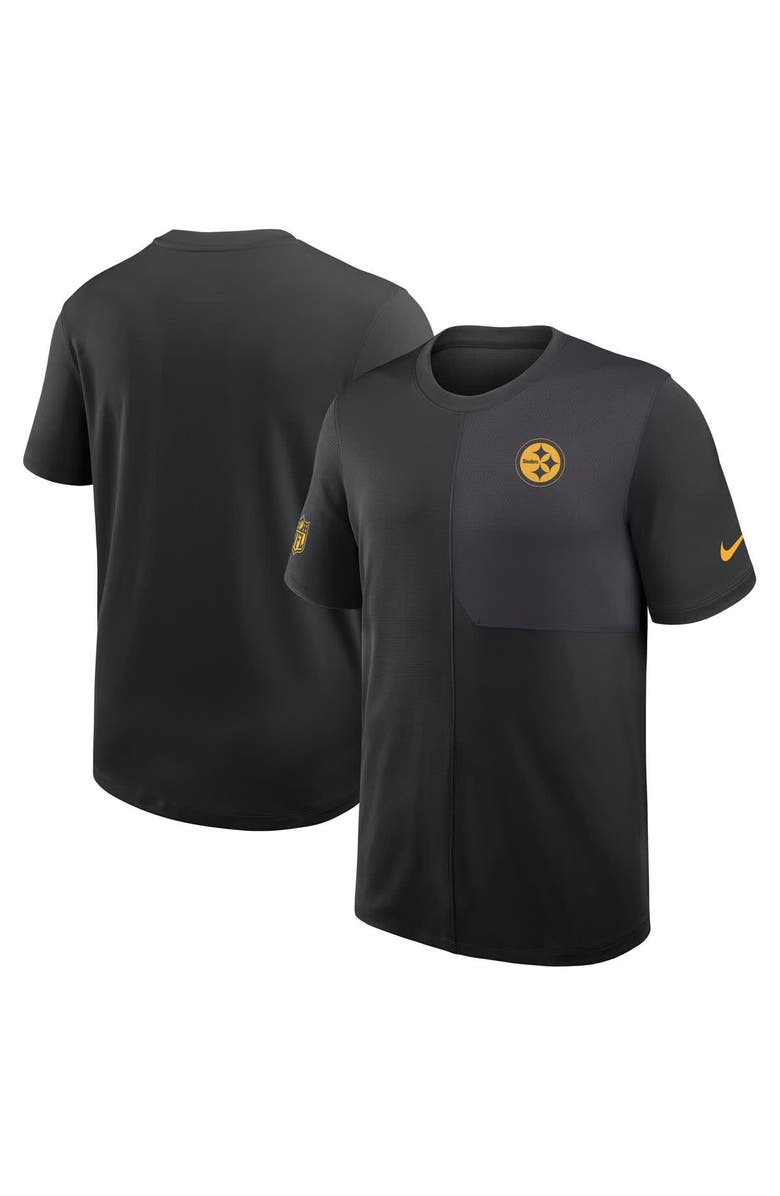 Nike Men's Nike Black Pittsburgh Steelers Sideline UV Performance Coach Shirt, Alternate, color, Black