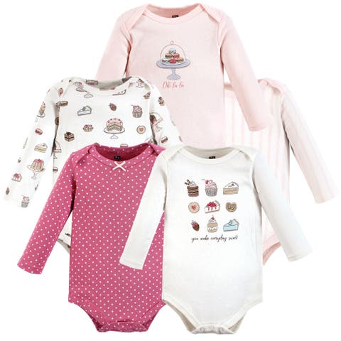 Soft Cotton Long-Sleeve Bodysuits (Five Count) (Baby)