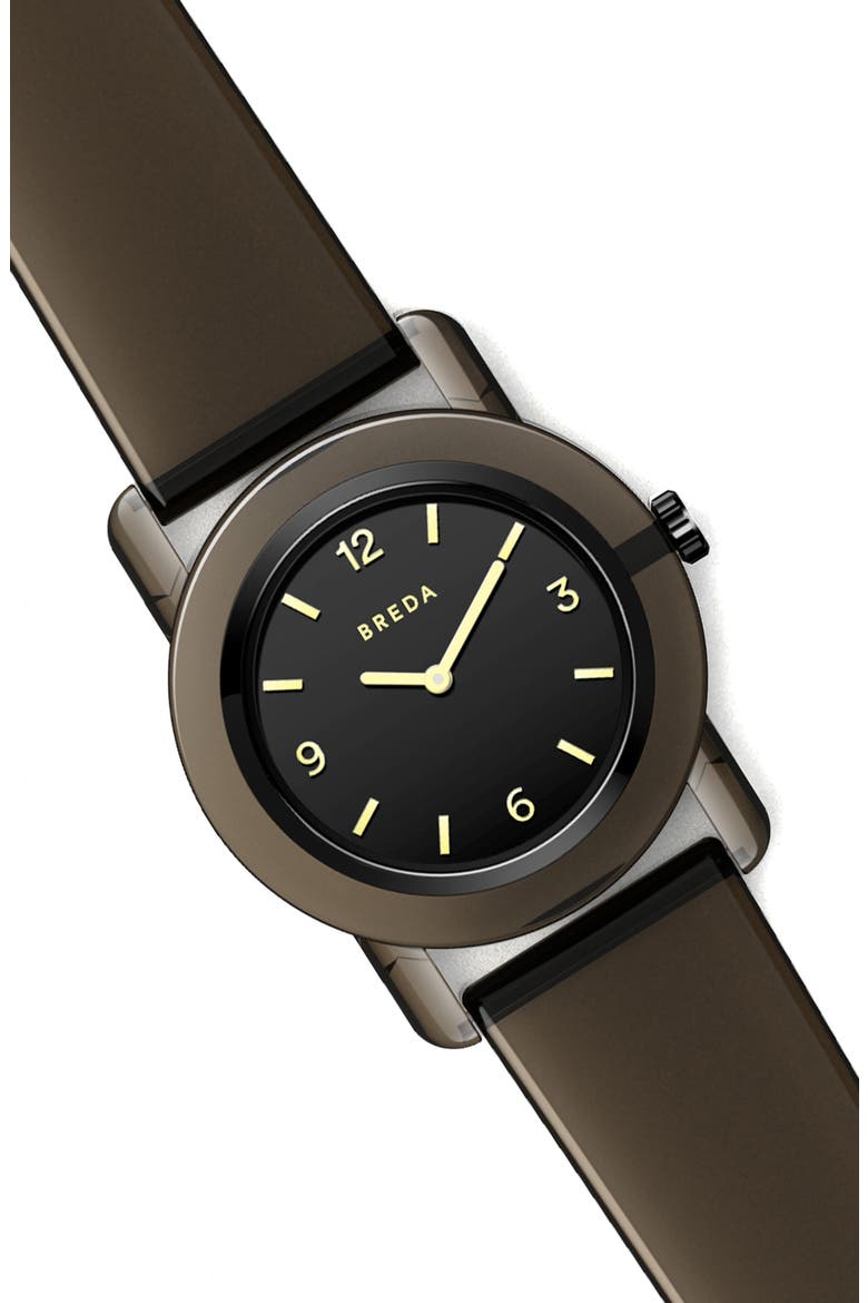 Play Glow in the Dark Rubber Strap Watch, 35mm, Alternate, color, BLACK