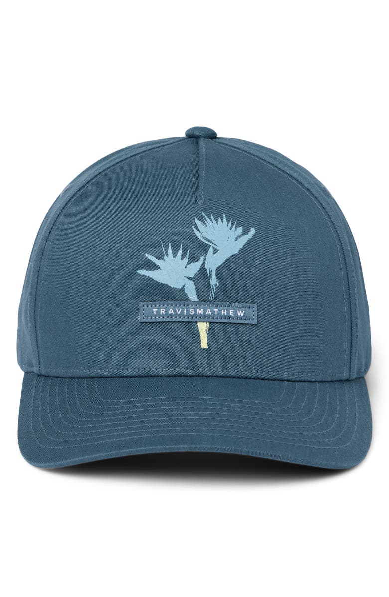 TravisMathew Change of Topic Snapback Baseball Cap, Alternate, color, Dark Teal