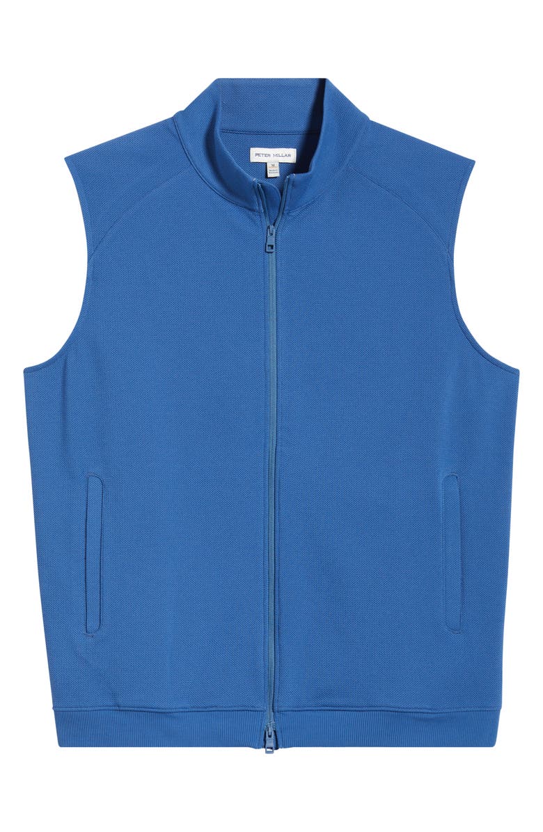 Peter Millar Cradle Piqué Performance Full Zip Vest, Alternate, color, Windsor Blue