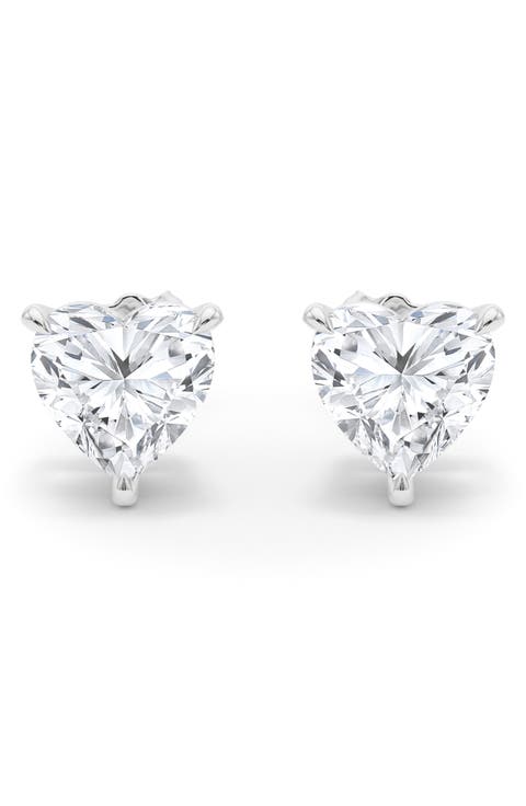 Lab Grown Diamond Heart Stud Earrings