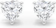 HauteCarat Lab Grown Diamond Heart Stud Earrings