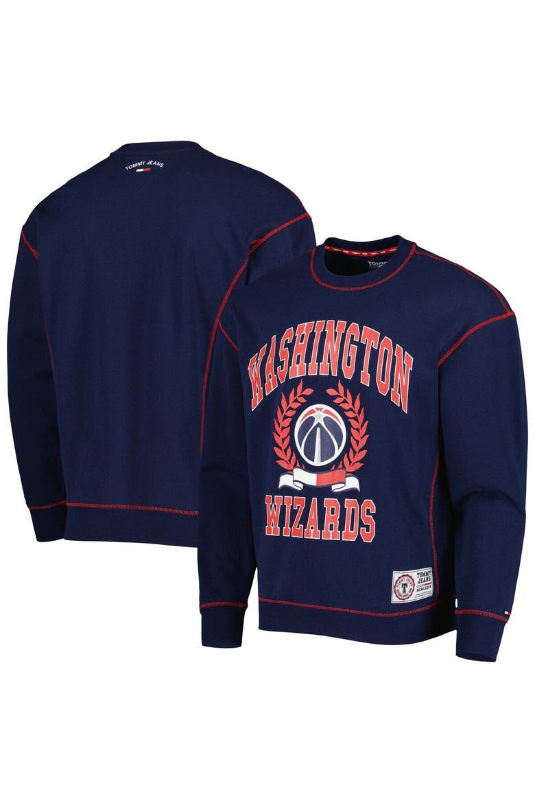 Men's Tommy Jeans Navy Washington Wizards Peter French Terry Pullover Sweatshirt, Main, color, Navy