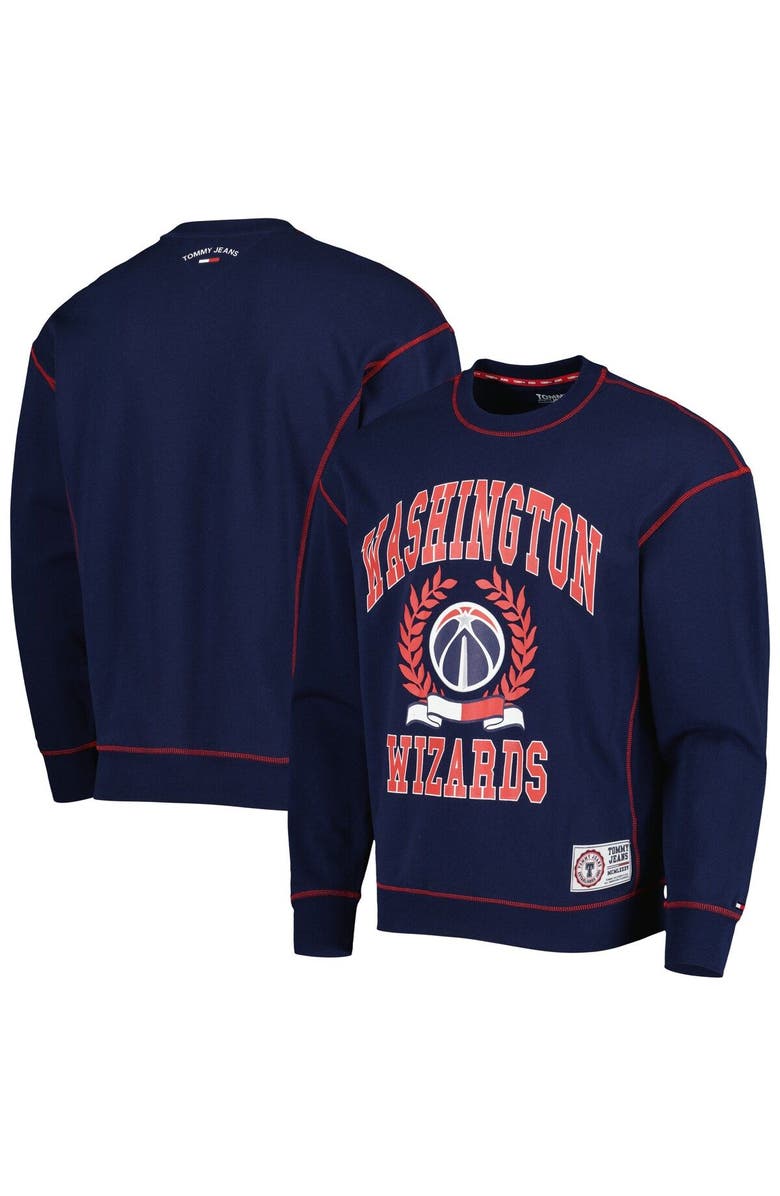 TOMMY JEANS Men's Tommy Jeans Navy Washington Wizards Peter French Terry Pullover Sweatshirt, Main, color, Navy