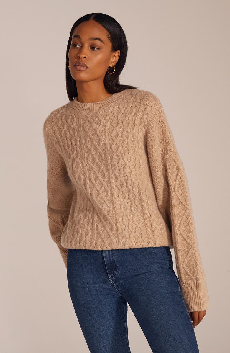 Favorite Daughter Oversize Cable Knit Sweater, Alternate, color, Tawny Birch