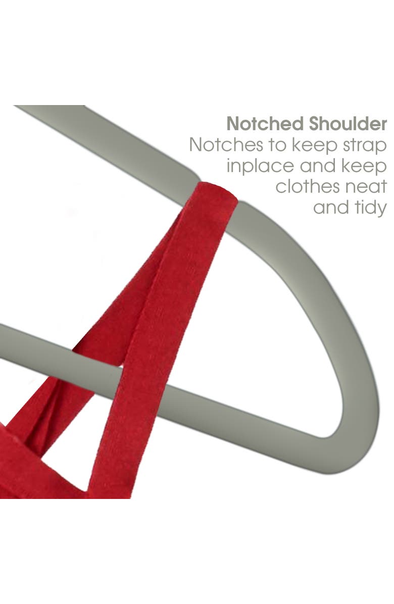 Elama Home 50 Piece Flocked Velvet Clothes Hangers with Stainless Steel Swivel Hooks, Alternate, color, Grey