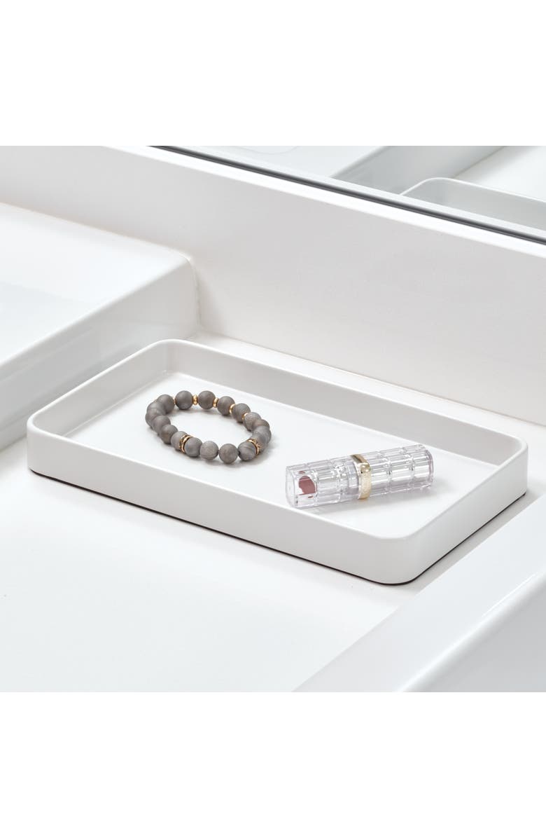 iDesign Steel Vanity Tray - Set of 2 - White, Alternate, color, White