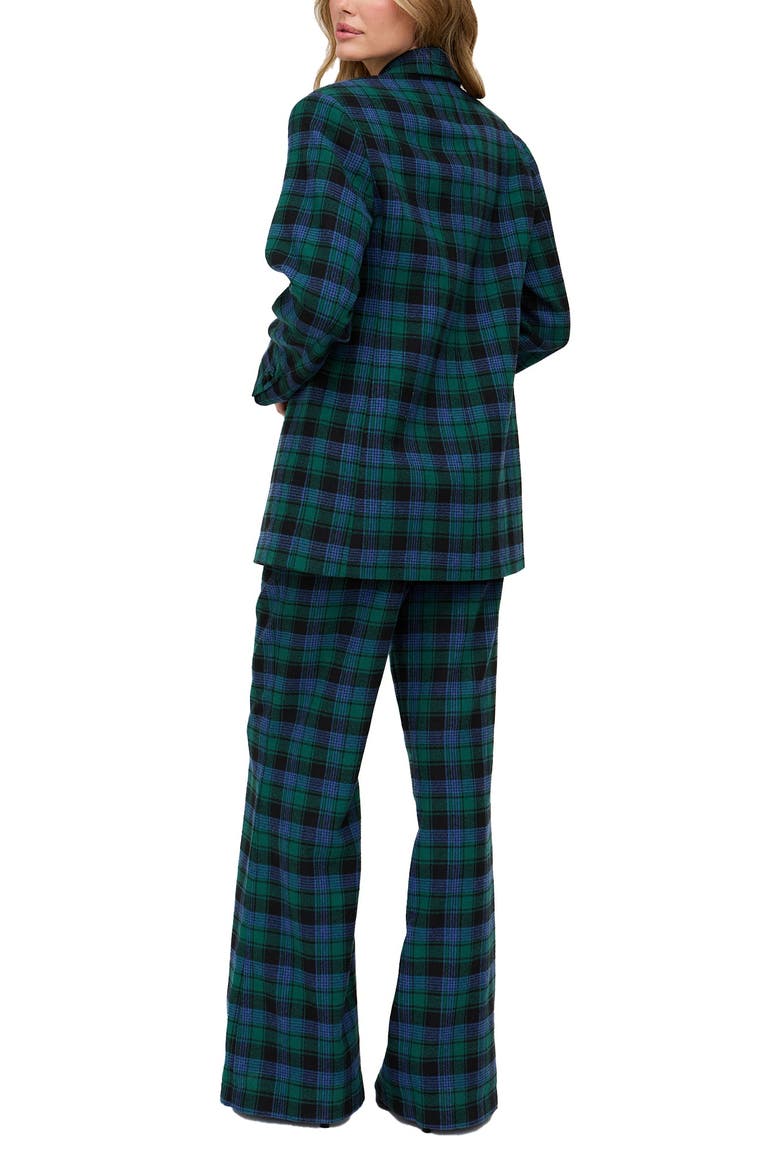 Zena Double Breasted Prince Of Wales Check Print Jacket, Alternate, color, Blue