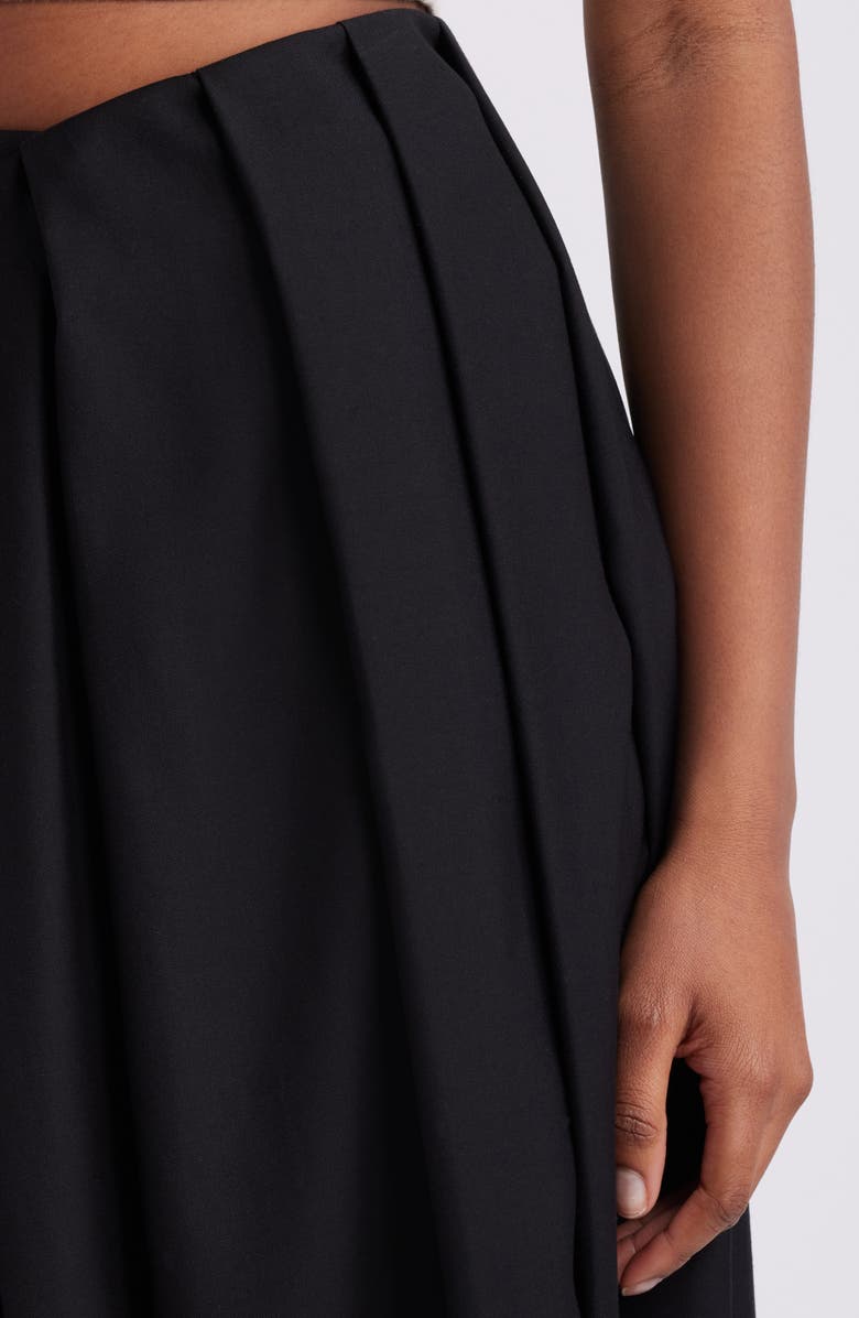 Mistress Rocks Pleated Wrap Front Midi Skirt, Alternate, color, Black