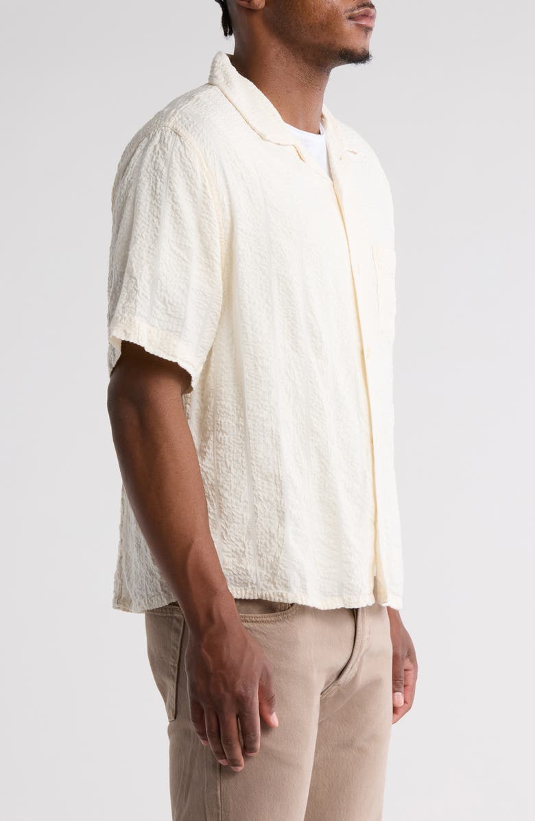 Corridor Stripe Seersucker Camp Shirt, Alternate, color, White