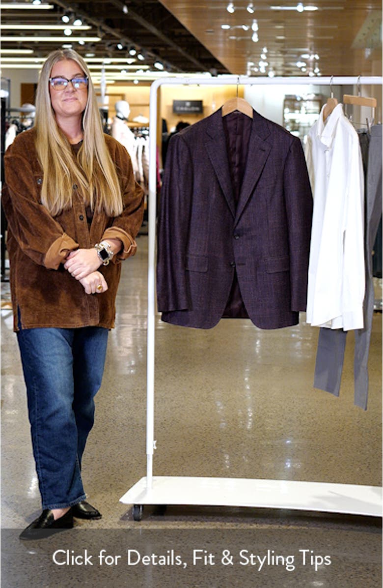 Kai Trim Fit Slub Wool & Silk Blend Herringbone Sport Coat, sales video thumbnail