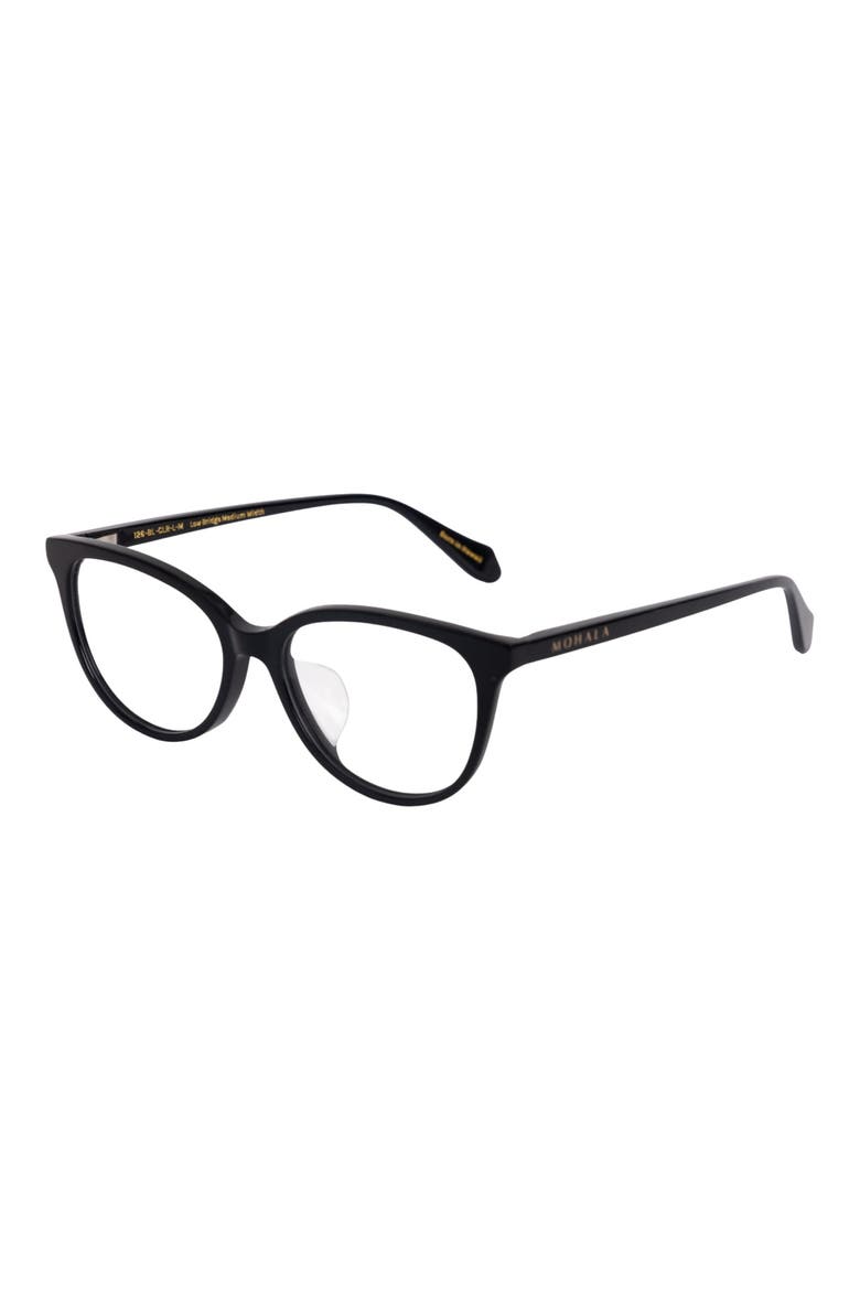 Kahala 53mm Low Bridge Cat Eye Optical Glasses, Alternate, color, BLACK LAVA / CLEAR LENSES