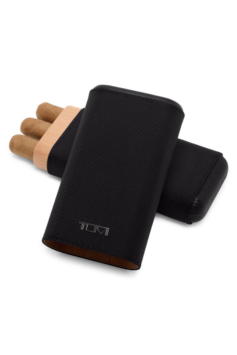 Leather Cigar Case, Alternate, color, BLACK