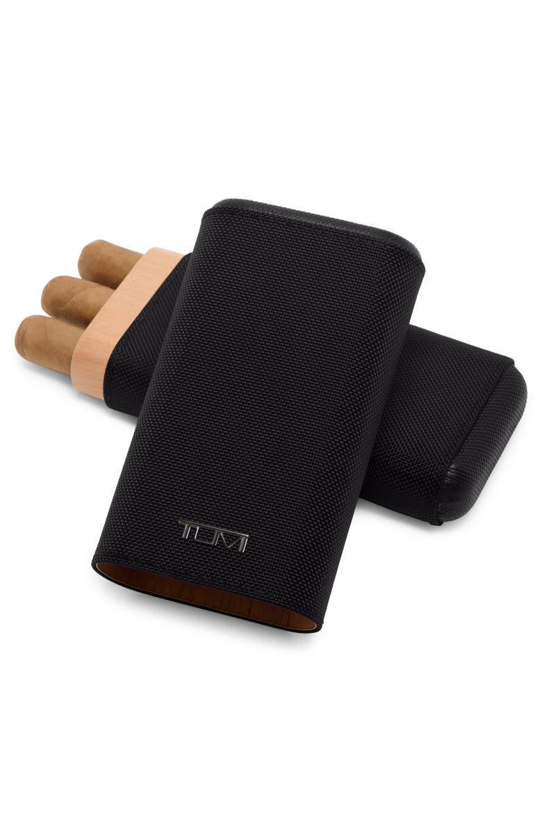 TUMI Leather Cigar Case, Alternate, color, Black