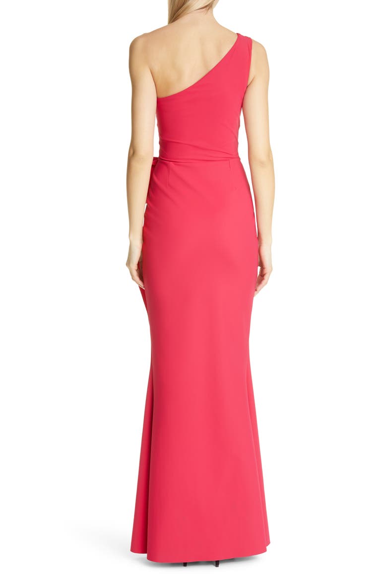 Seki One Shoulder Mermaid Gown, Alternate, color, CHERRY