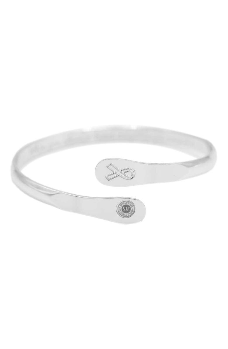 Hollywood Sensation Cancer Awareness Bracelets, Engraved Bracelets When you choose hope anything is possible- Cancer Awareness Sign, Alternate, color, Silver